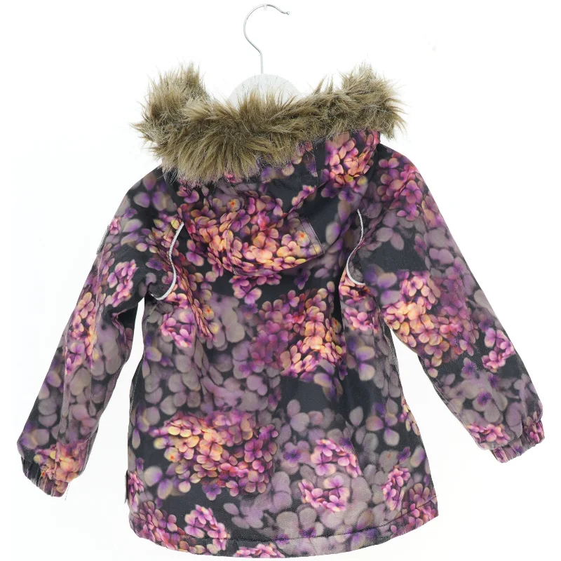 Vinterjakke fra Playtech med blomstermønster og pelskrave (str. 92)