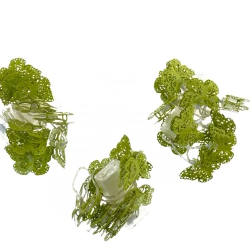 Tre lyskæder med sommerfugle (længde pr. stk. 130 cm)