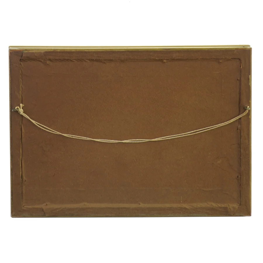 Gammel gylden træramme med billede “Beethoven spiller for den blinde pige” Carl Stenders Forlag  (27 x 20 cm)