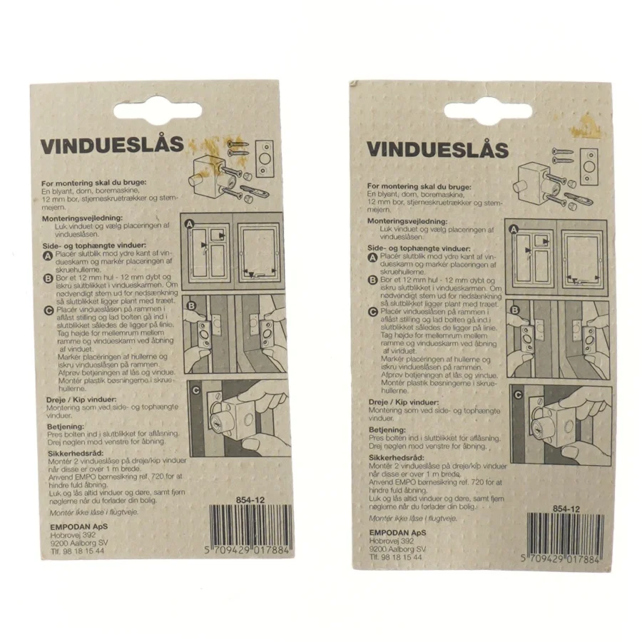 Vindueslås Sæt fra Empo