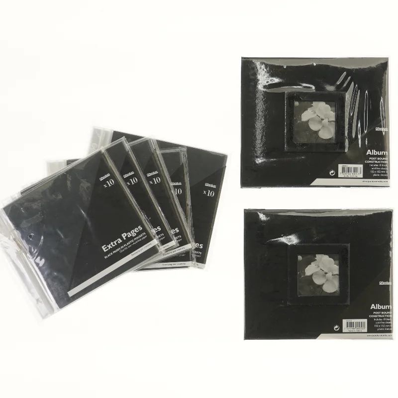  med mange ekstra sider/plastlommer 152x152 mm