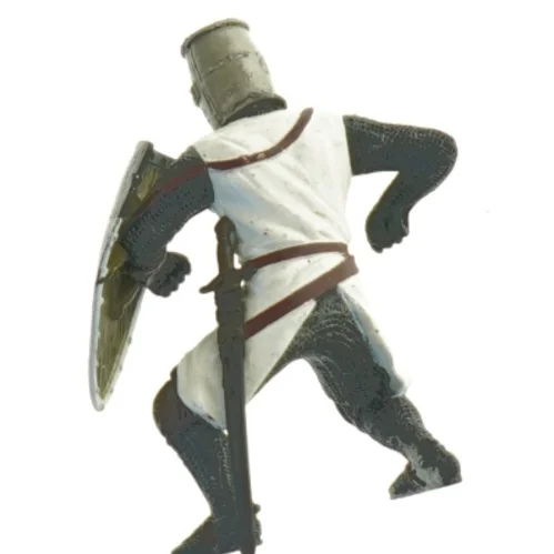 Middelalderkriger figur fra Blue Box (str. 9x7 cm)