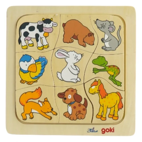 Træpuslespil fra Goki - hvad spiser dyrene?