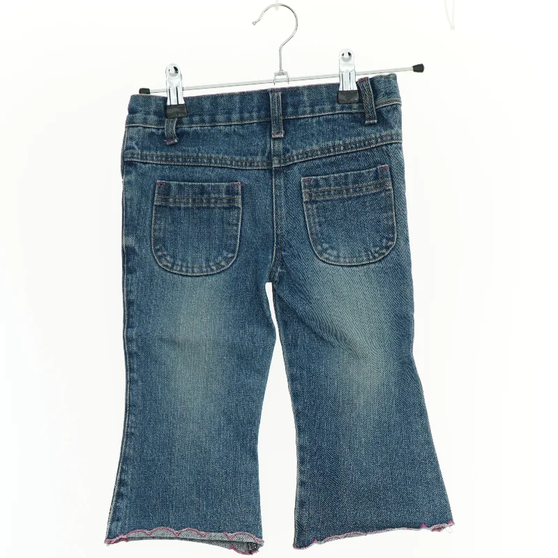 Bukser i blå denim med broderet blomstermotiv, Kids Up (str. 92 cm)