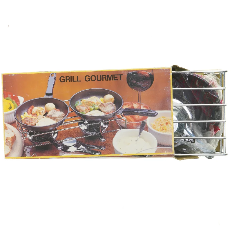 Grill gourmet sæt med pander, brændere og stativ