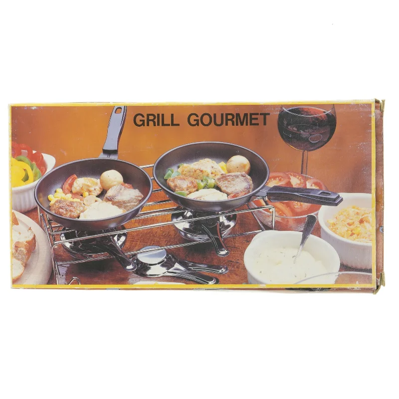 Grill gourmet sæt med pander, brændere og stativ