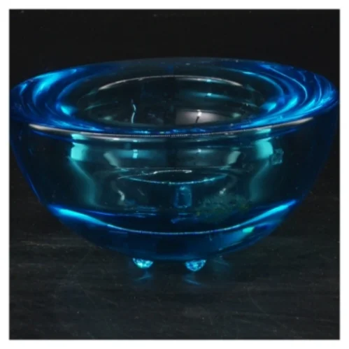 Lysestage i blåt glas Annaleena Hakatie (str. Ø 9x5 cm)