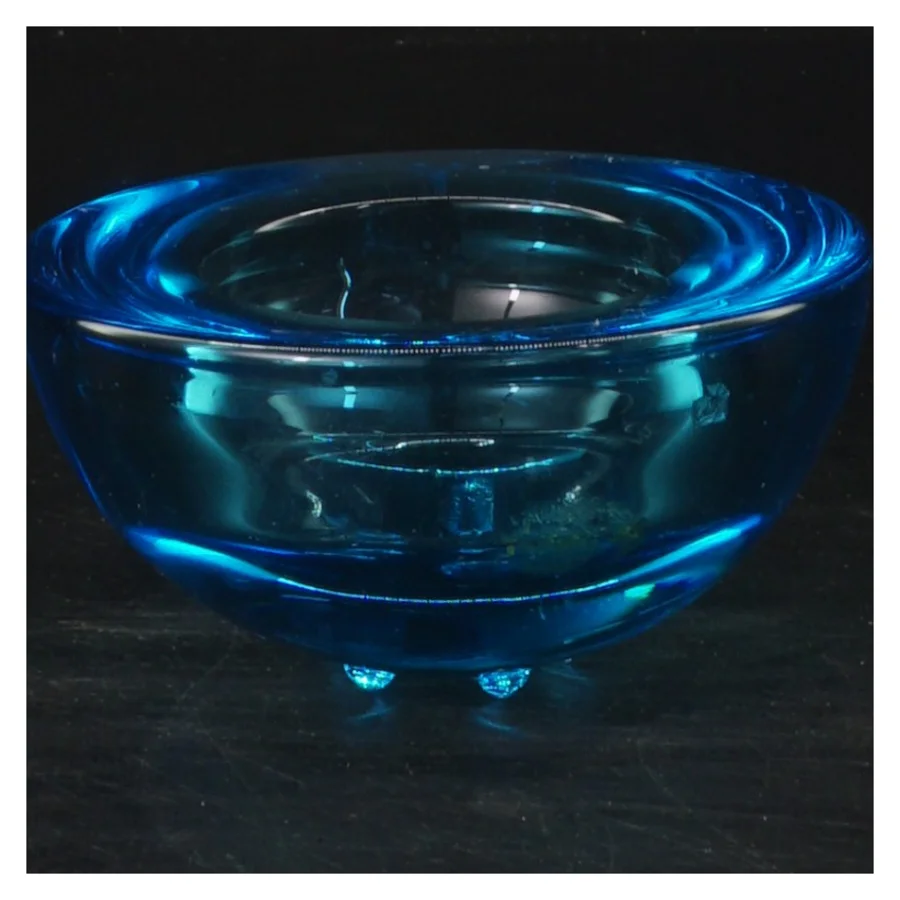 Lysestage i blåt glas Annaleena Hakatie (str. Ø 9x5 cm)