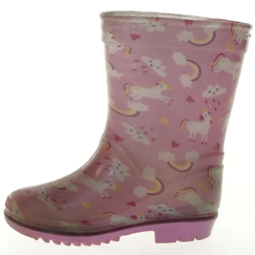 Børnegummistøvler med enhjørninge og regnbuemotiv (str. 25 )