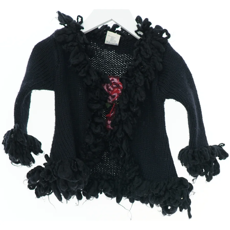 Sort cardigan med blomster fra H&M (str. 80)