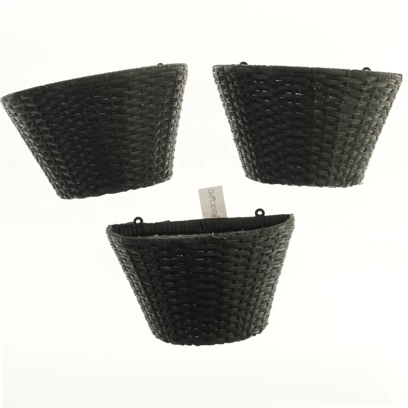 Tre vægkurve i sort flet (nye og ubrugte)