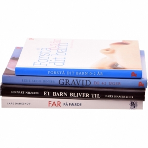 Bogpakke med fire bøger om graviditet og spædbarn