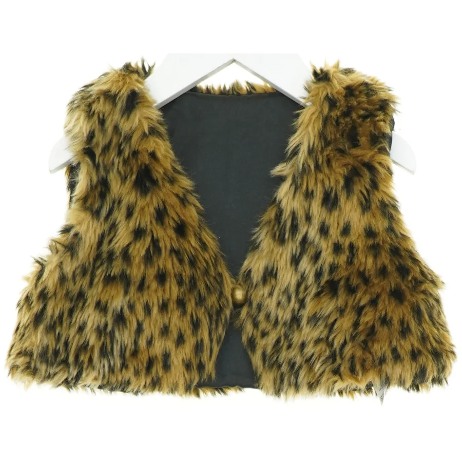 Vest i imiteret leopard pels (str. 86 cm)
