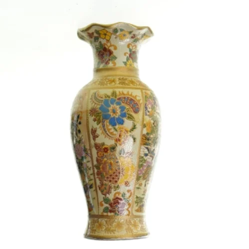 Vase med kinesisk motiv (Højde 25 cm.)