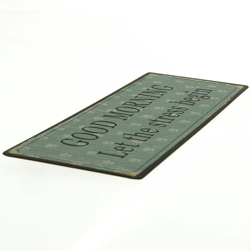 Dekorativt metalskilt med tekst