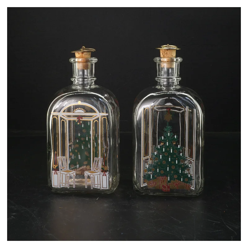 Snapseflasker, jule dekoration (str. 20 cm. 2 styk) fra Holmegaard