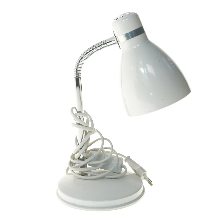 Hvid bordlampe (str. 34,5 cm)