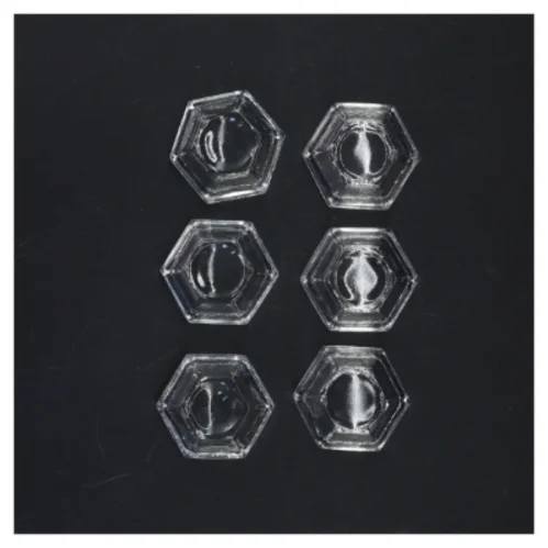 Sæt med seks glasfyrfadsstager (str. Ø. 5,5 cm. 6 styk)