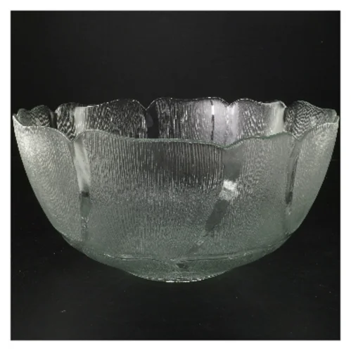 Glas skål med tekstur (str. Ø 31 cm)