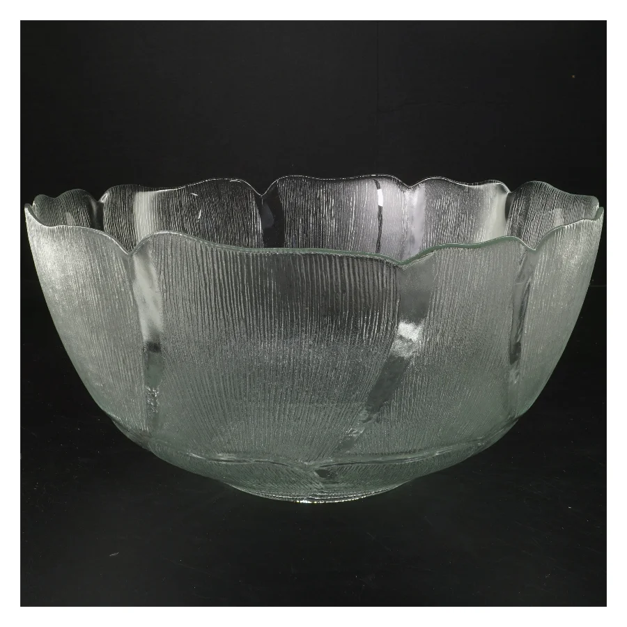 Glas skål med tekstur (str. Ø 31 cm)
