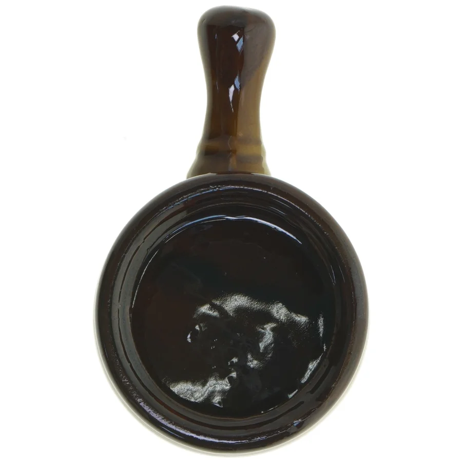 Keramisk lågkrukke med håndtag (str. Ø 12 cm)