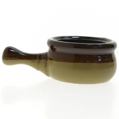 Keramisk lågkrukke med håndtag (str. Ø 12 cm)