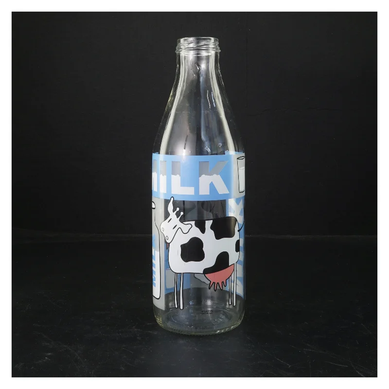 Glasflaske med ko-motiv fra Cerve (str. 26 cm)