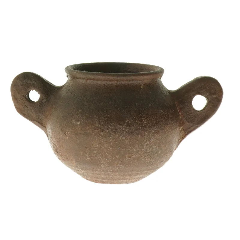 Lille keramik vase med håndtag (str. 9 cm)