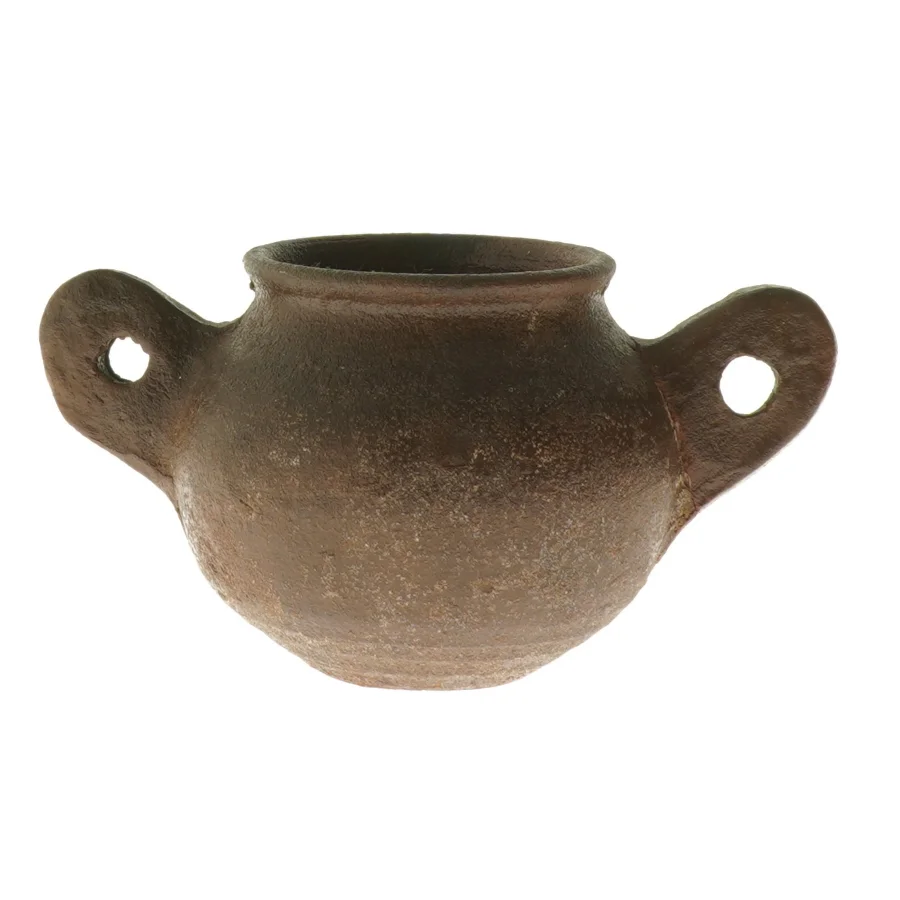 Lille keramik vase med håndtag (str. 9 cm)