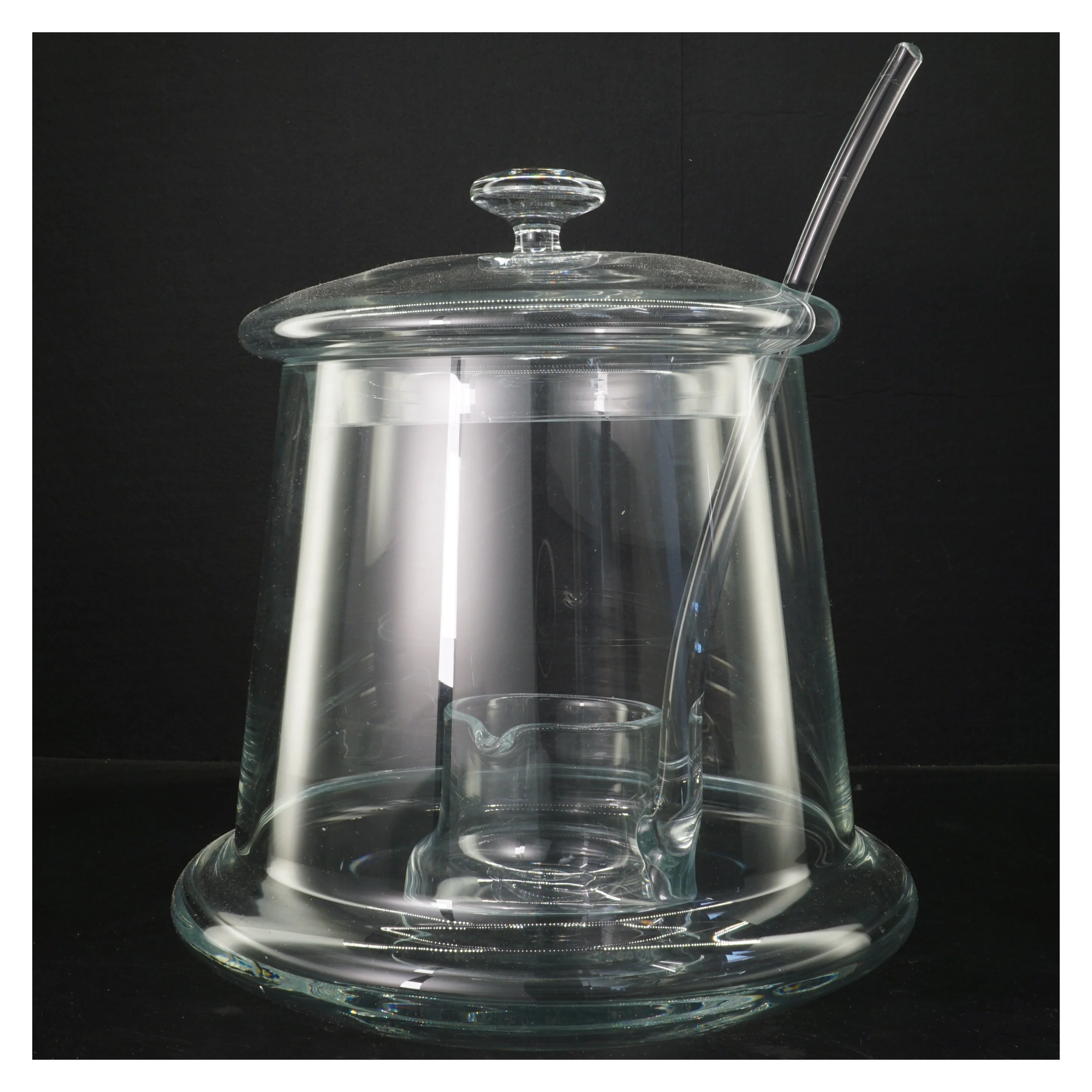 Glas punchbowle med ske (str. 28x26 cm)