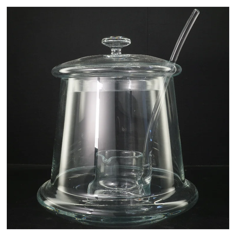 Glas punchbowle med ske (str. 28x26 cm)