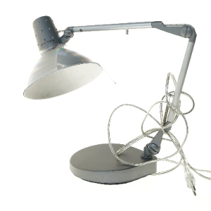 Grå bordlampe (str. 59 cm)