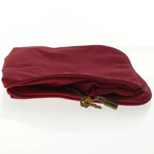 Rød toilet staske med lynlås og lås (str. 27x20 cm)