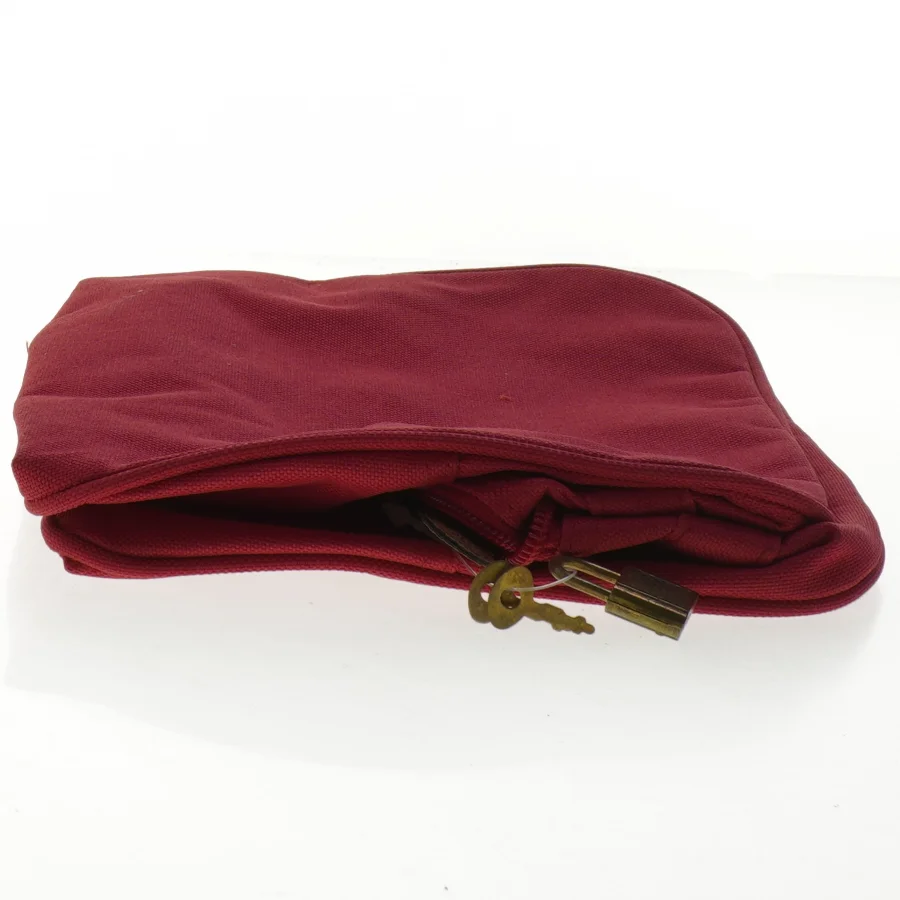 Rød toilet staske med lynlås og lås (str. 27x20 cm)