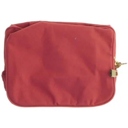 Rød toilet staske med lynlås og lås (str. 27x20 cm)