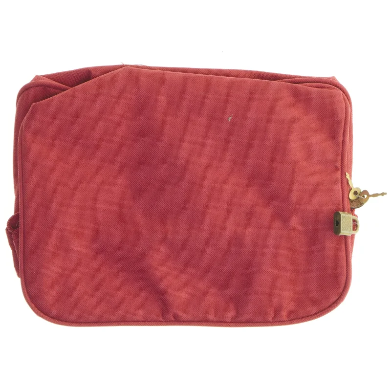 Rød toilet staske med lynlås og lås (str. 27x20 cm)