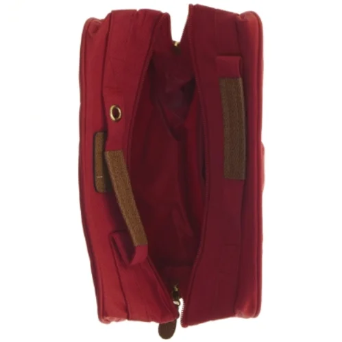 Rød toilet staske med lynlås og lås (str. 27x20 cm)