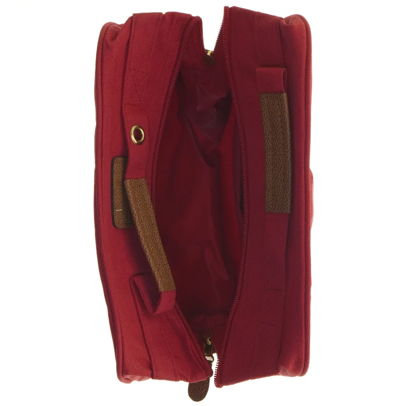 Rød toilet staske med lynlås og lås (str. 27x20 cm)