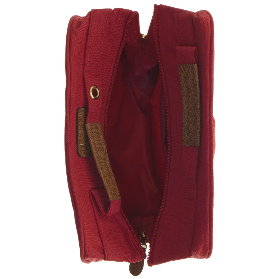 Rød toilet staske med lynlås og lås (str. 27x20 cm)