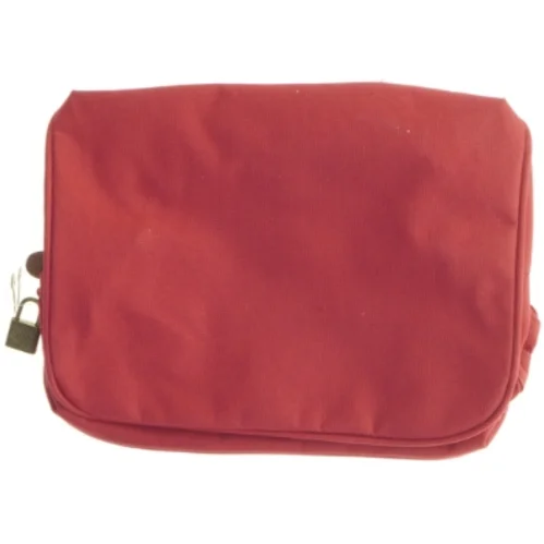 Rød toilet staske med lynlås og lås (str. 27x20 cm)