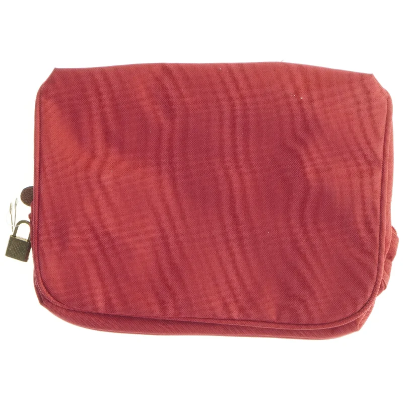 Rød toilet staske med lynlås og lås (str. 27x20 cm)