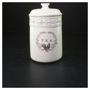 Keramisk tebeholder med låg (str. 20x11 cm)