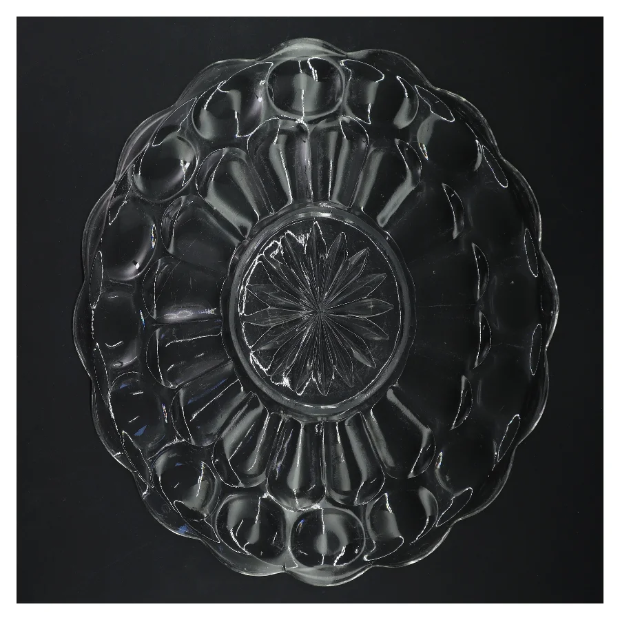 Glasfad med mønster (str. Ø 28 cm)