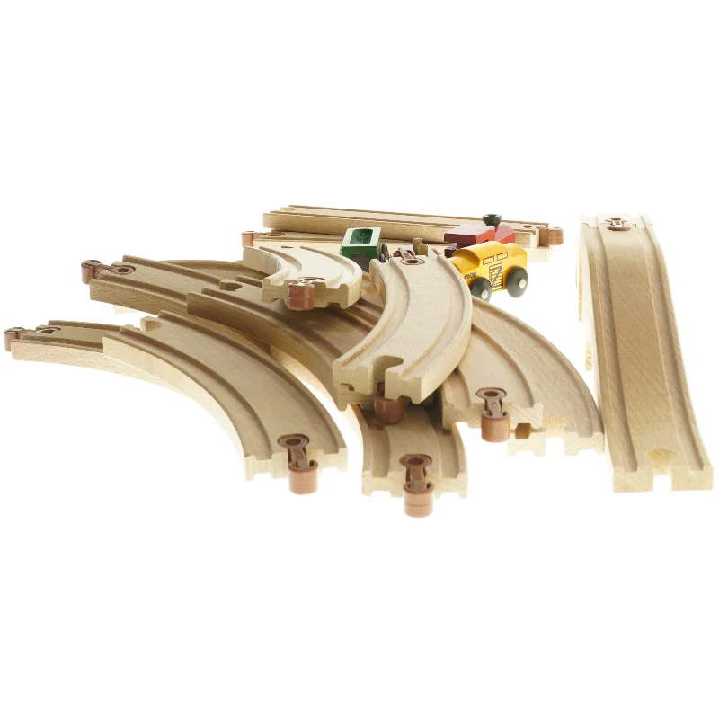 Trælegetøj togsæt (str. 22x4 18x4 6x4x24 cm)