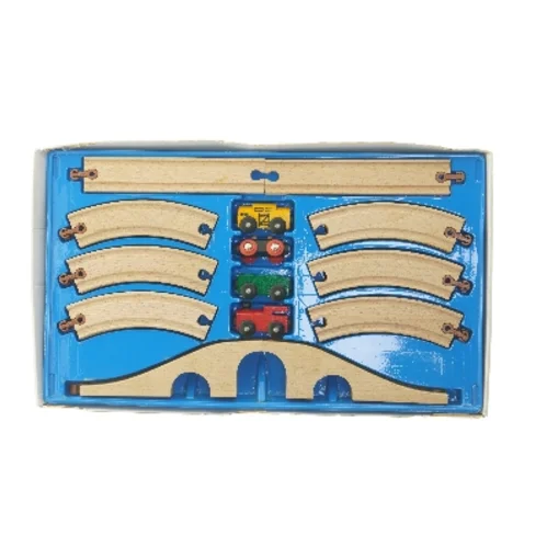 Trælegetøj togsæt (str. 22x4 18x4 6x4x24 cm)