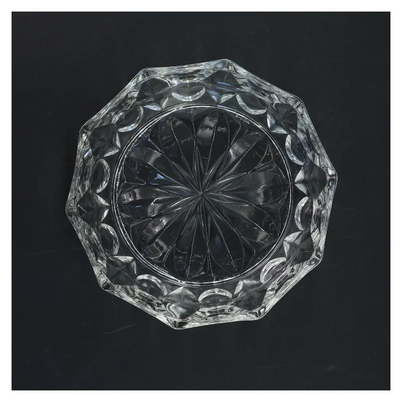 Krystalskål med mønster (str. Ø 17 cm)