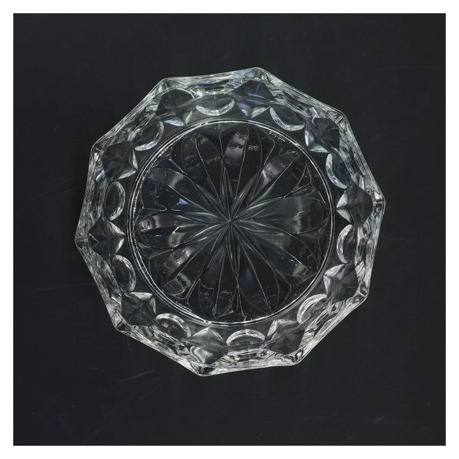 Krystalskål med mønster (str. Ø 17 cm)