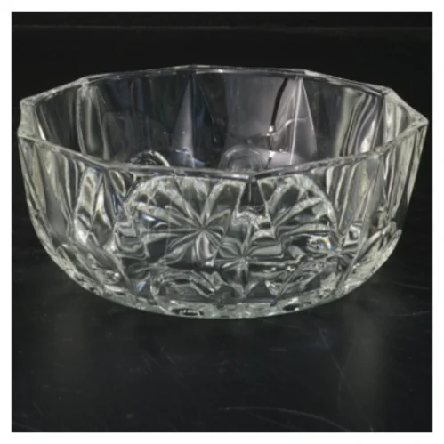 Krystalskål med mønster (str. Ø 17 cm)