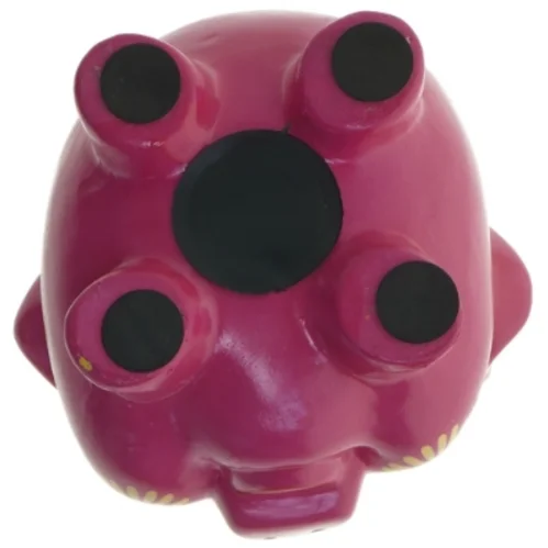 Lyserød sparegris med blomster (str. 14 cm)