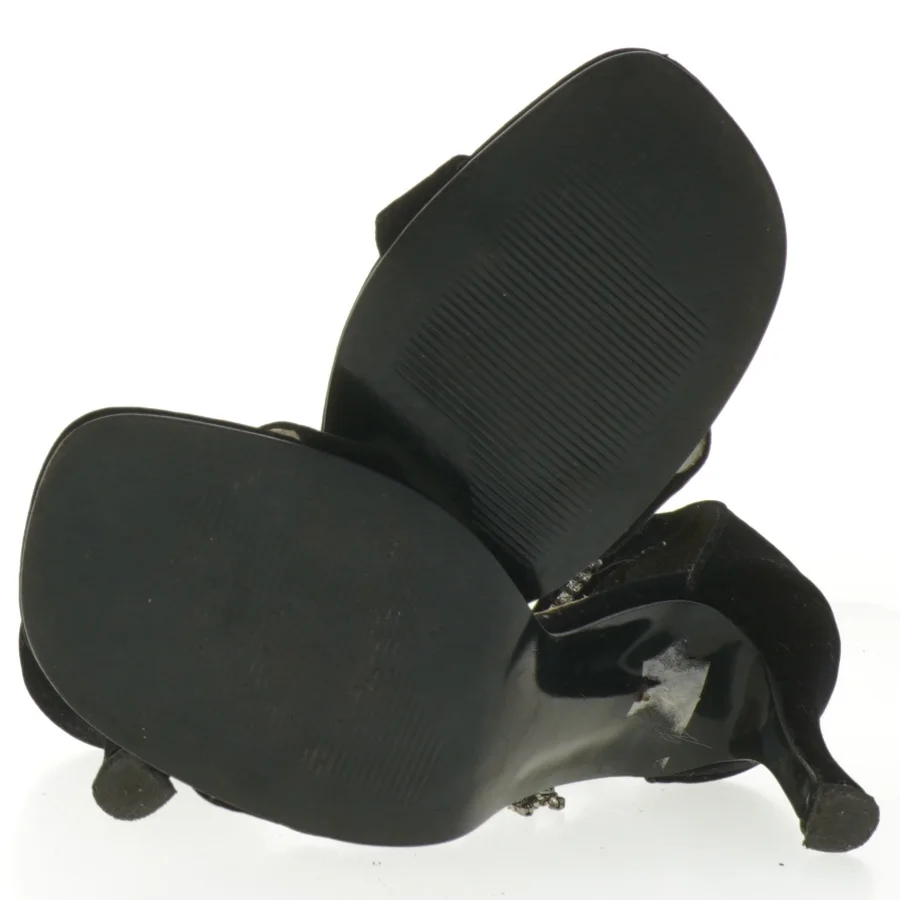 Sorte højhælede sandaler med rhinsten fra Vanessa (str. 39 )